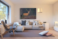 Elch im Wald Leinwandbild AK Art Bilder Mehrfarbig Kunstdruck XXL Wandbild TOP