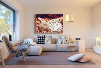 Leopard Junge Orange Leinwandbild AK Art Bilder Mehrfarbig Kunstdruck XXL TOP