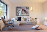 Schäferhund Wald Leinwandbild AK Art Bilder Mehrfarbig Kunstdruck XXL Wandbild