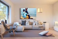 Junge mit Hund Freunde Leinwandbild AK Art Bilder Mehrfarbig Kunstdruck Wandbild