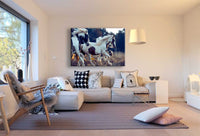Wilde Pferde Weiß Braun Leinwandbild AK Art Bilder Mehrfarbig Kunstdruck TOP XXL
