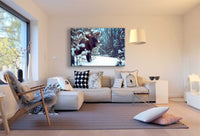 Bär Wald Winter Schnee Leinwandbild AK Art Bilder Mehrfarbig Kunstdruck Wandbild