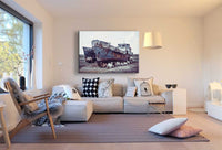 Alte Schiffe Kamäle Wüste Leinwandbild AK Art Bilder Mehrfarbig Kunstdruck XXL