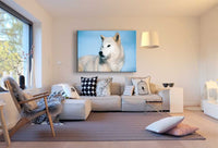 Weißer Wolf Wald Leinwandbild AK Art Bilder Mehrfarbig Kunstdruck XXL Wandbild
