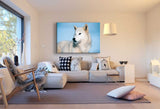 Weißer Wolf Wald Leinwandbild AK Art Bilder Mehrfarbig Kunstdruck XXL Wandbild