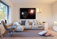 Weltraum Dunkel Leinwandbild AK Art Bilder Mehrfarbig Kunstdruck XXL Wandbild