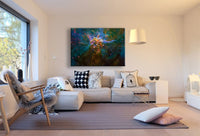 Galaxie Nebel Leinwandbild AK Art Bilder Mehrfarbig Kunstdruck Wandbild Wanddeko