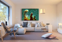 Galaxie Nebel Grün AK ART Leinwandbilder Mehrfarbig Kunstdruck Wandbild XXL TOP