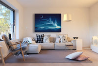 Komet Winter Nacht Leinwandbild AK Art Bilder Mehrfarbig Kunstdruck Wandbild XXL
