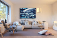 Plant Blau AK ART Leinwandbilder Mehrfarbig Kunstdruck Wandbild Wanddeko TOP XXL