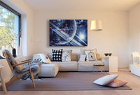 Planet Weltall Meteorieten Sonne Leinwandbild AK Art Bilder Mehrfarbig Wandbild