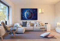 Erde Stadt Weltall Leinwandbild AK Art Bilder Mehrfarbig Kunstdruck Wandbild XXL