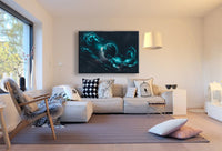 Erde Weltall Kosmos Blau Nebel Leinwandbild AK Art Bilder Mehrfarbig Kunstdruck