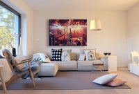 Space Raumschiffe Rot Planet Leinwandbild AK Art Bilder Mehrfarbig Kunstdruck