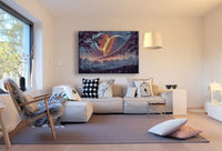 Planet Kollision Leinwandbild AK Art Bilder Mehrfarbig Kunstdruck Wandbild XXL