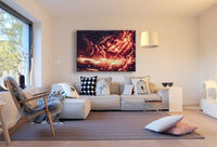 Planet Wolken Rot Sterne AK ART Leinwandbilder Mehrfarbig Kunstdruck Wandbild