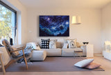Weltall Planeten Wald Leinwandbild AK Art Bilder Mehrfarbig Kunstdruck Wandbild
