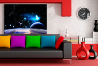 Planet Weltraum Leinwandbild AK Art Bilder Mehrfarbig Wandbild Kunstdruck XXL