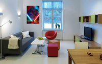 Luke vs Darth Vader Star Wars Leinwandbild AK ART Kunstdruck Wandbild Wanddeko