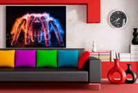 Spinne Lichtspiel Leinwandbild AK ART Kunstdruck Mehrfarbig Wanddeko Wandbild