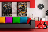 RULES MEAN NOTHING – Duck im Mafiastil als Pop-Art Leinwandbild | AK ART Streetart