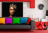 Tupac Shakur 2Pac Krone Rap Leinwandbild AK ART Kunstdruck Wandbild Wanddeko