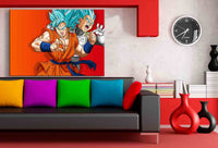 Son Goku Vegeta SSGSS Dragonball Leinwandbild AK ART Kunstdruck Wandbild TOP XXL