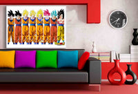 Son Goku alle Formen Dragonall Leinwandbild AK ART Kunstdruck Wandbild Wanddeko