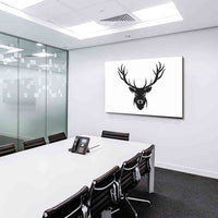 Elchkopf Schwarz Weiß Leinwandbild AK ART Kunstdruck Wandbild Wanddeko TOP XXL