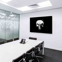Punisher Marvel Leinwandbild AK ART Kunstdruck Wandbild Wanddeko Schwarz Weiß