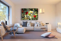 Love Leinwandbild AK Art Bilder Mehrfarbig Wandbild Kunstdruck Wanddeko TOP XXL