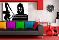 Anonymous Maske Leinwandbild – Schwarz-Weiß Kunstdruck | AK Art Bilder