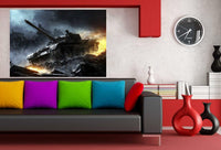 Panzer Krieg Schlacht Leinwandbild AK Art Bilder Wanddeko Wandbild Kunstdruck