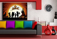 Halloween Mond Leinwandbild AK Art Bilder Wanddeko Wandbild Kunstdruck TOP XXL