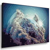 Wolken Planet Blau Leinwandbild AK Art Bilder Mehrfarbig Kunstdruck XXL Wandbild