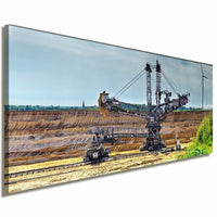 Bagger Leinwandbild AK Art Bilder Mehrfarbig Wandbild Kunstdruck Panorama XXL