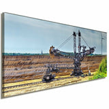 Bagger Leinwandbild AK Art Bilder Mehrfarbig Wandbild Kunstdruck Panorama XXL