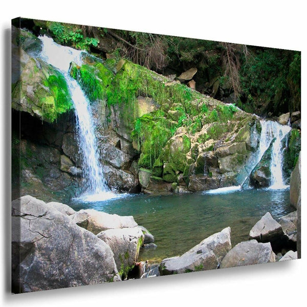 Wasserfall Steine Lagune Leinwandbild AK Art Bilder Mehrfarbig Kunstdruck XXL