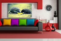 Igel Leinwandbild AK Art Bilder Mehrfarbig Wandbild Kunstdruck Wanddeko TOP XXL
