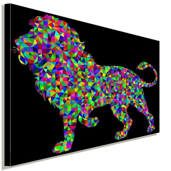 Lowe Bunt Abstrakt Schwarz Leinwandbild AK Art Bilder Wanddeko Wandbild TOP XXL
