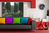 Skyrim Fluss Wald Leinwandbild AK Art Studio Wanddeko Wandbild Kunstdruck XXL