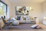 Tiger Leinwandbild AK ART Kunstdruck Mehrfarbig Wandbild Wanddeko TOP XXL