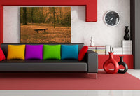 Herbst Wald Leinwandbild AK Art Bilder Mehrfarbig Wandbild Kunstdruck TOP XXL