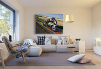 BMW HP4 Leinwandbild AK ART Kunstdruck Mehrfarbig Wandbild Wanddeko TOP XXL