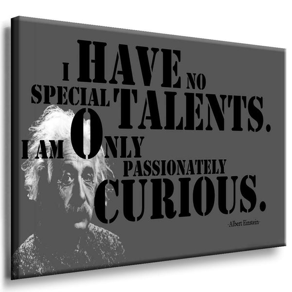 Albert Einstein Leinwandbild AK Art Bilder Schwarz Weis Wandbild Kunstdruck XXL