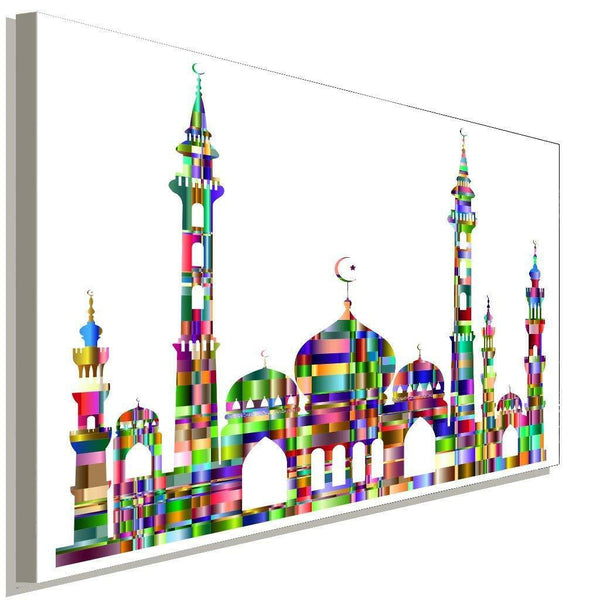 Moschee Bunt Abstrakt Weis Leinwandbild AK Art Bilder Wanddeko Wandbild TOP XXL
