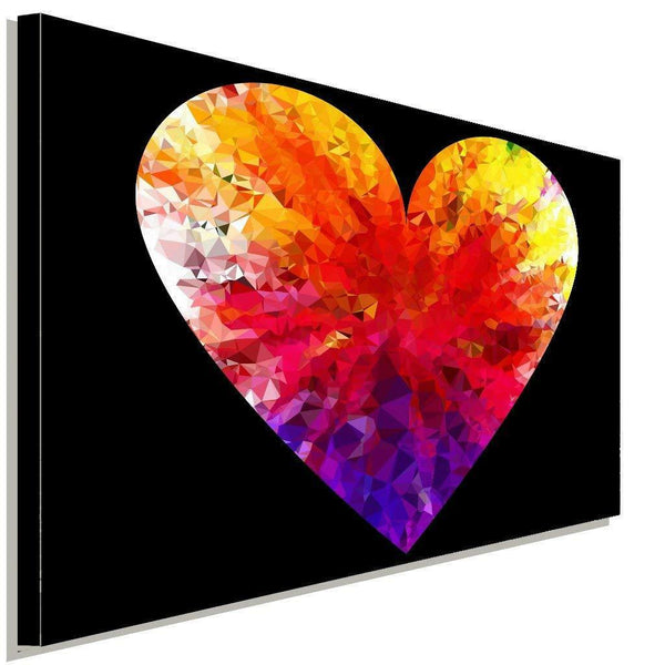 Herz Bunt Schwarz Leinwandbild AK Art Studio Wanddeko Wandbild Kunstdruck XXL