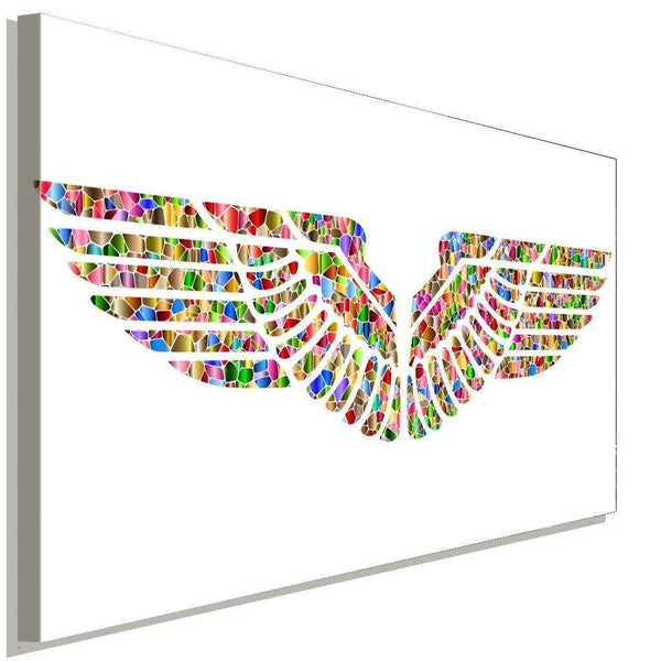 Flugel Bunt Weis Leinwandbild AK Art Bilder Wanddeko Wandbild Kunstdruck XXL
