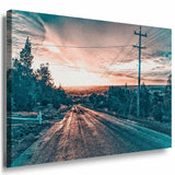 Strase Wwald Sonne Leinwandbild AK Art Bilder Mehrfarbig Kunstdruck XXL Wandbild