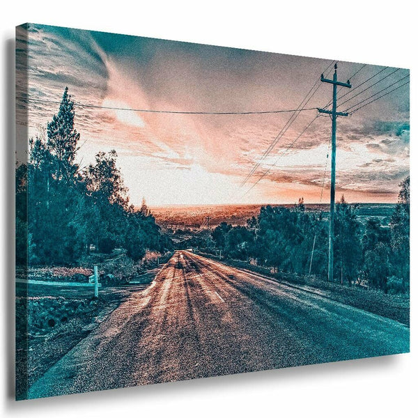 Strase Wwald Sonne Leinwandbild AK Art Bilder Mehrfarbig Kunstdruck XXL Wandbild